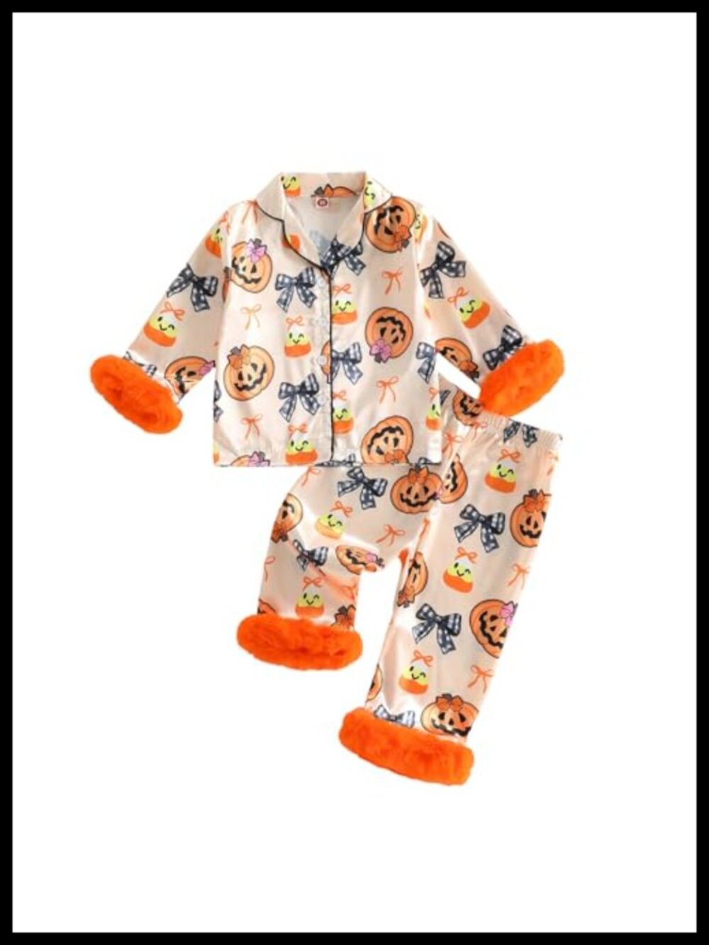Toddler Girls Christmas Pajama Set Tree Print Top Pants Sleepwear